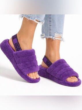 UGG Fluff Yeah Purple Slides Slippers Size 7 Women’s